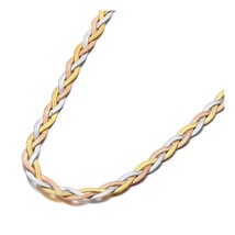 Lokaer Stainless Steel Three Gold Color Necklaces Fashion Bohemia Weave Chain Br - £18.38 GBP