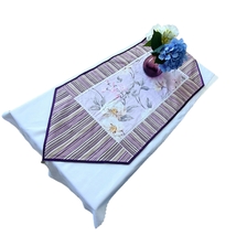 Quilted Table Runner, Velvet Table runner, Purple Velvet, Floral Cotton - £127.40 GBP