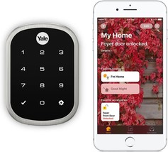 The Satin Nickel Yale Assure Lock Sl - Key Free Smart Lock With Touchscreen - $213.99