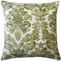 Calliope Green Damask Pattern Throw Pillow 20x20 Inch Square, Complete Pillow -  - $59.95