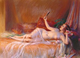 Giclee Nude Lady in the mirror painting Picture Printed on canvas  - $9.49+