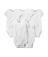 Carters 5 pack Bodysuits Boy or Girl Neutral White 3 or 12 Months Short ... - £3.96 GBP+
