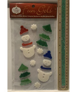 Holiday Crafts Christmas Fun GEL Sticker Window Clings Snowmen Trees 18 ... - £2.72 GBP