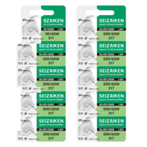 Seizaiken 317 SR516SW 1.55V 0%Hg Silver Oxide Watch Battery (10 Batteries) - $7.52