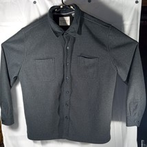 Original Weatherproof Vintage Mens XL Gray  Fleece Lined Button Up Dress Jacket - £24.84 GBP