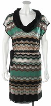 MISSONI Wavy Striped Black &amp; Green Knit Dress -  Women&#39;s X-Small XS - £78.18 GBP