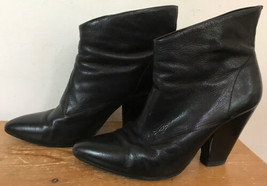 Sigerson Morrison Black Soft Glove Leather Sole High Heeled Ankle Boots 9 - $86.99