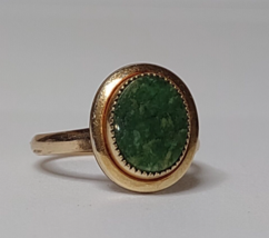 1/20 12K Gold Filled Ring With Green Stone Size 5.5 - £31.93 GBP