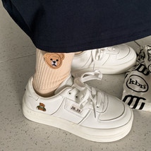 Sneakers Women&#39;s Sports Shoes White Kawaii Little Bear Summer 2021 Fashion Platf - £39.92 GBP