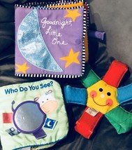 Lot of 3 baby soft plush toys Activity Learning Books B34 - $13.80