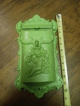 Cast Iron Mailbox Post Box Wall Mount Lockable Vintage, Cupid And Flower  - $98.99