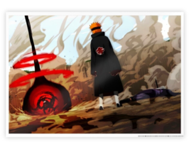 Pain Vs Naruto Poster Wall Art  Shippuden  Epic Fight Gloss Print 16.5"x... - $11.99