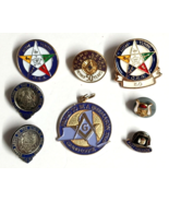 Freemason Grand Lodge F &amp; AM New York NY Lapel Pin &amp; Pendant Lot (8 Diff... - £23.68 GBP