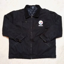 Pittsburgh Steelers Reebok NFL Duck Canvas Quilt Lined Work Jacket - Size Large - £39.50 GBP