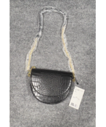 MNG Mango Black Half Moon Purse Faux Leather Shoulder Crossbody Bag Dres... - £22.59 GBP