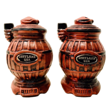 Vintage 1970’s Opry Land USA Souvenir Barrel Stove Ceramic Salt &amp; Pepper... - $19.95