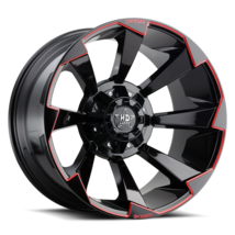 20X9 Luxxx HD Off-Road LHD16 6X135/139.7 -12 Gloss Black Red Milled - Wheel - £305.12 GBP