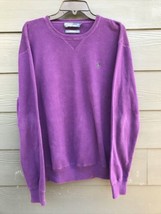 Polo Ralph Lauren Sweater Large Purple Crew Neck Embroided 100% Cotton - £26.07 GBP