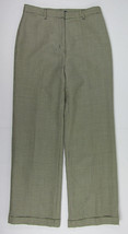 J. Crew 100% Wool slacks dress pants Green/Blue lined Houndstooth Womens... - $19.75