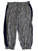 Porridge Clothing Navy, Tan, White Print Drawstring Waist Pants Size 2X - £18.60 GBP