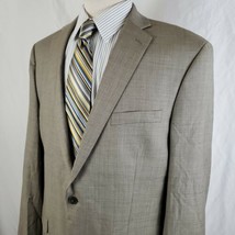 Calvin Klein Suit Coat Sport Jacket Gray Weave 44L 100% Wool Two Button Blazer - £22.44 GBP