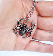 Gothic Spider Necklace, Steampunk Antiqued Jewelry, Bug Halloween Necklace, Grea - £20.44 GBP