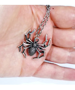 Gothic Spider Necklace, Steampunk Antiqued Jewelry, Bug Halloween Neckla... - £20.06 GBP