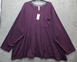 Sleep By Cacique Pajama Top Women&#39;s 34/36 Purple Cotton Stretch Single P... - $19.17