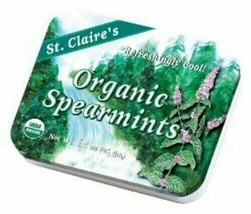 NEW St. Claire&#39;s Organic Spearmints Display Case Allergen Free Vegan 1.5 Ounce - £6.63 GBP