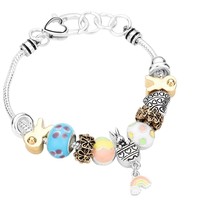 HW Collection Easter Bracelet Egg Charms Enamel Fashion Jewelry Women Gift Bunny - £9.43 GBP