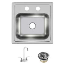 Elkay 15 in Drop-in Single Bowl Stainless Steel Kitchen Sink Set with Fa... - €72,62 EUR