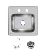 Elkay 15 in Drop-in Single Bowl Stainless Steel Kitchen Sink Set with Fa... - €71,51 EUR