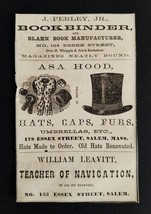1860s antique PERLEY bookbinder HOOD fashion LEAVITT navigation salem ma... - £38.29 GBP