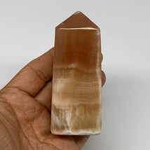 233.6g, 3.5&quot;x1.4&quot;, Honey Calcite Point Tower Obelisk Crystal @Pakistan, B25309 - £15.41 GBP