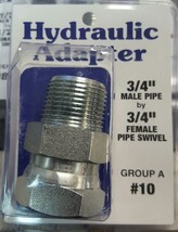 Hydraulic Adapter, 3/4” MALE PIPE X 3/4” FEMALE PIPE SWIVEL - £15.44 GBP