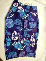 Uzzi Amphibious Wear Men&#39;s Size Small Board Shorts Blue Floral - £20.04 GBP