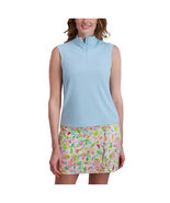 NWT Ladies STELLA PARKER Crystal Light Blue Sleeveless Mock Golf Shirt S... - $29.99