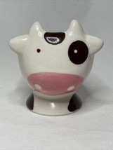 Cow Egg Cup Ceramic Figurine Lovely Thai Vintage Kitchenware Collectibles Home - £17.08 GBP