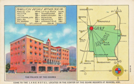 Rogers Arkansas Ak ~ Palace Di Il Osarks-Distance Mappa ~ 1940s Vintage - £8.68 GBP