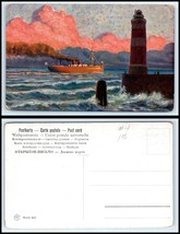 Vintage Postcard - Foreign Steamship Passing Lighthouse G33 - £2.36 GBP