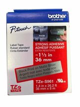 Genuine Brother P-Touch TZe-S961 1.5" Black Print on Matte Silver Label ... - $29.69