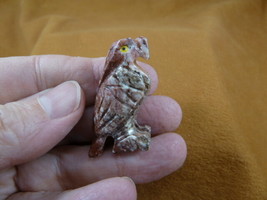 (y-bir-ea-32) baby red Eagle soapstone Gemstone gem CARVING PERU love ea... - $12.38 CAD