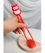Red Whimsical Owl Reusable Training Chopsticks Set With Silicone Helper ... - $210.01 MXN