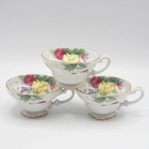 Cherry China Made in Japan Footed Teacup Set of 3 - $54.34