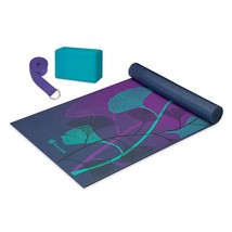 Gaiam Beginner&#39;s Yoga Starter Kit Set (Yoga Mat, Yoga Block, Yoga Strap)... - $54.99
