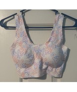 Laura Ashley Floral Padded Bralette Size Small Coral, Lavender Yellow Fl... - £9.32 GBP