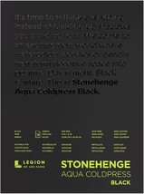 Stonehenge Aqua Block Coldpress Pad 9&quot;X12&quot; 15 Sheets/Pkg-Black 140lb - £24.25 GBP