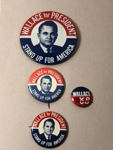 VTG 1972 Wallace Presidential Political Campaign Buttons Pins Lot of 4 pcs - £27.37 GBP