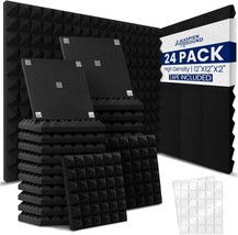 Soundproof Foam Panels For Walls, Measuring 12X12X2 Inches, Made Of High Density - £51.27 GBP