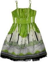 Pirouette Girls Spaghetti Strap Floral Print Silk Lined Chiffon Dress (1... - $29.99